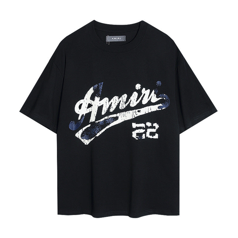 Amiri Black Graphic T-Shirt – Vintage Print "22" 1