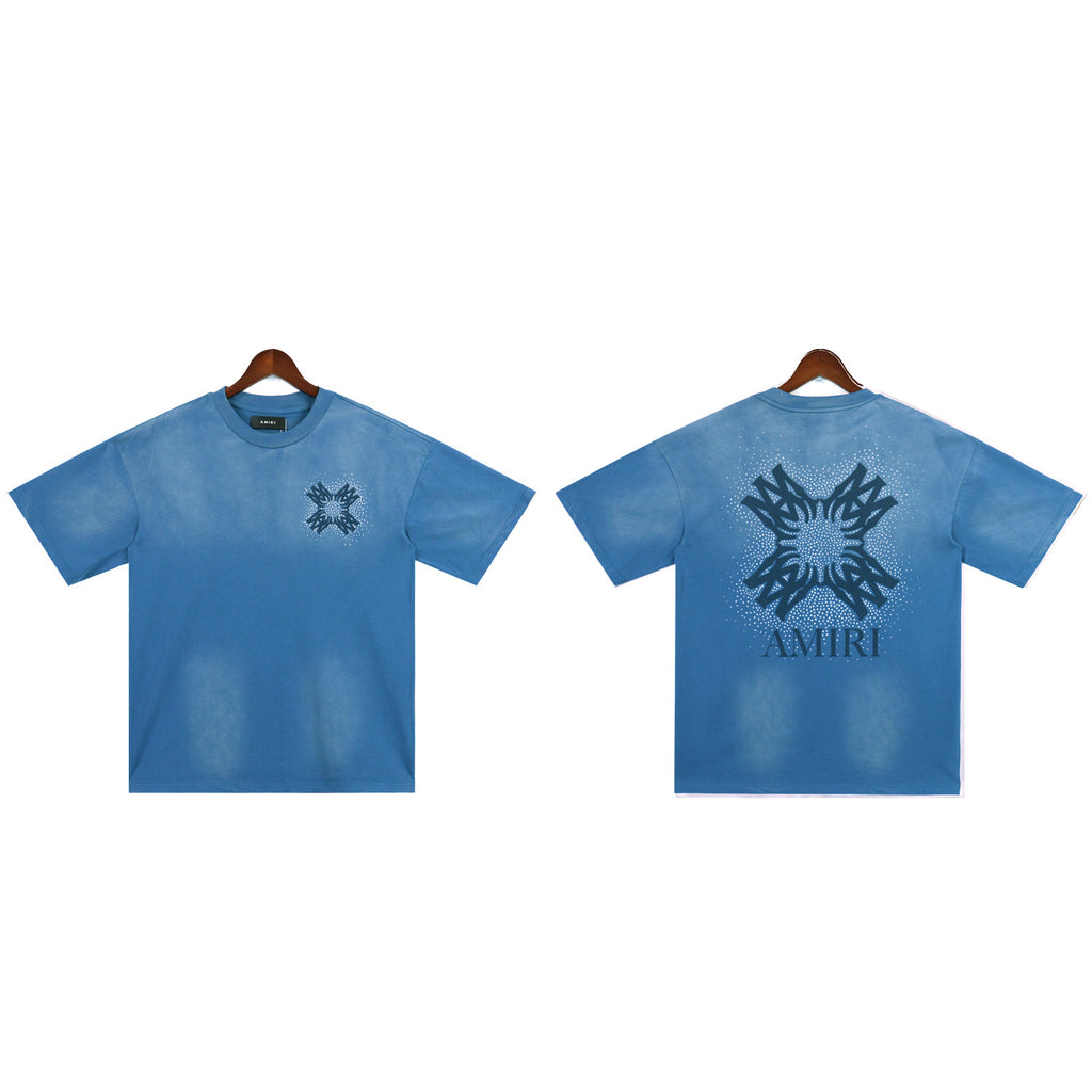 AMIRI Crystal Logo Tie-Dye T-Shirt – Blue