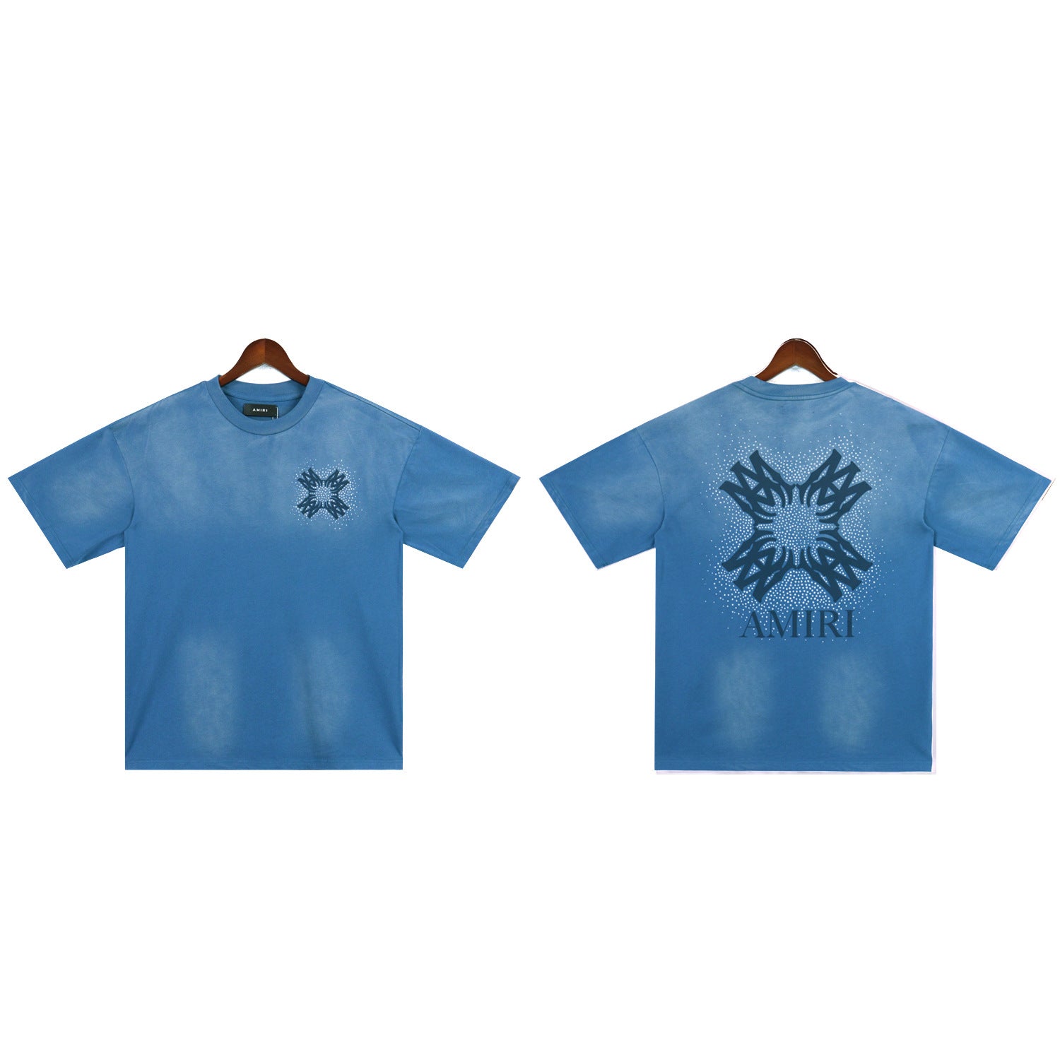 AMIRI Crystal Logo Tie-Dye T-Shirt – Blue